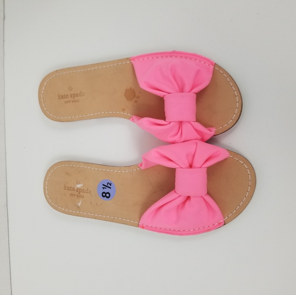 Kate Spade Indi Slide Sandals Pink Neoprene Bow